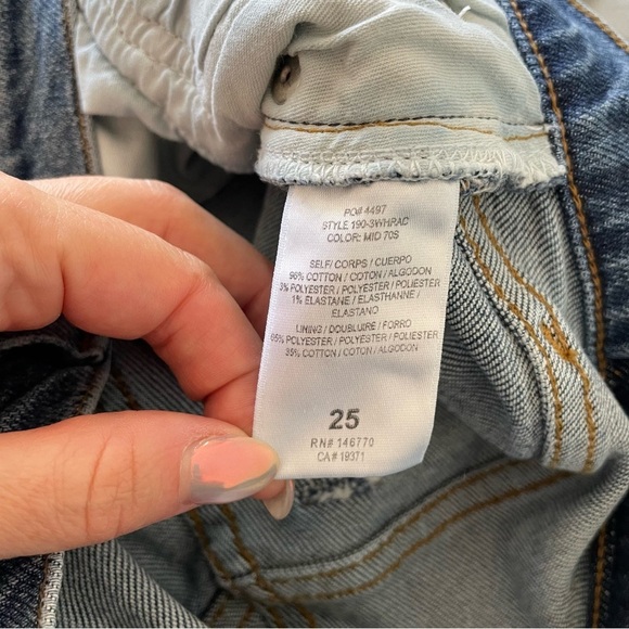 RE/DONE High-Rise Ankle Crop Stretch Denim Skinny 90s Blue Jeans EUC Size 25 - Picture 8 of 10